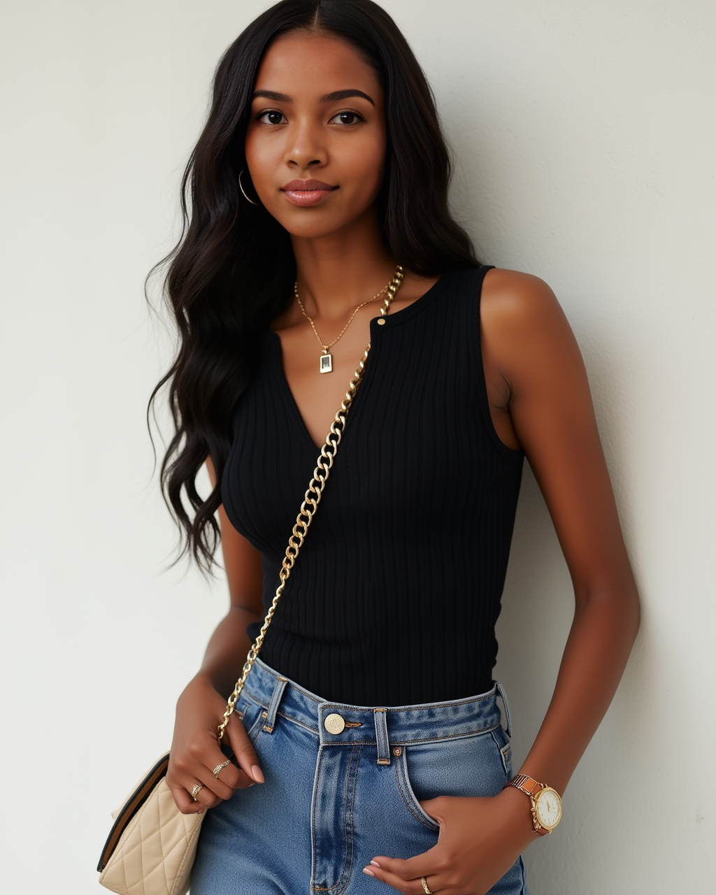 Summer V-Neck Ribbed Knit Crop Top - Sleeveless Turndown Collar in 10 Colors
