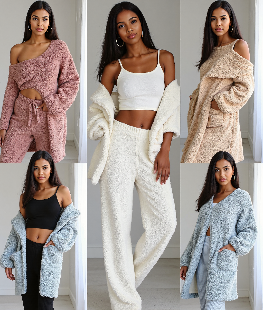 3-Piece Fuzzy Fleece Loungewear Set